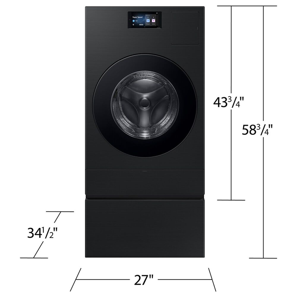 Samsung Bespoke AI Laundry Combo Pedestal with Storage Drawer in Brushed Black, , large
