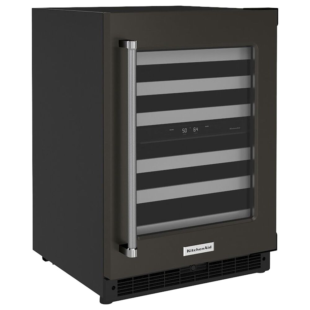 KitchenAid 24&quot; Undercounter Wine Cellar with Right Hinge, Metal-Front Racks in Black Stainless Steel, , large