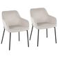 LumiSource Daniella Contemporary Dining Chair in Black Steel and Cream Velvet by LumiSource - Set of 2, , large