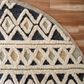L&R Resources Sinuous Geometric Diamonds 4" Round Blue and Cream Area Rug, , large