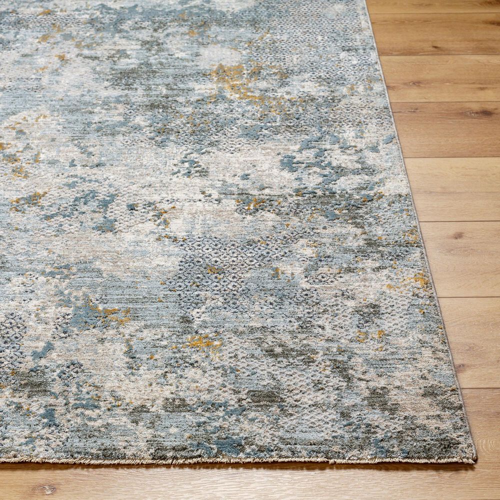 Surya Dresden Dusty Sage, Taupe, Off-White, Deep Teal, Ink Blue, Light Gray and Mustard 2'7" x 10' Runner, , large