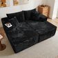 HOMLUX Sectional Sofa, with High Density Foam, Standard Plush Couch in Black, , large