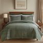 Levtex Velvet Stitch 3-Piece Full/Queen Quilt Set in Green, , large