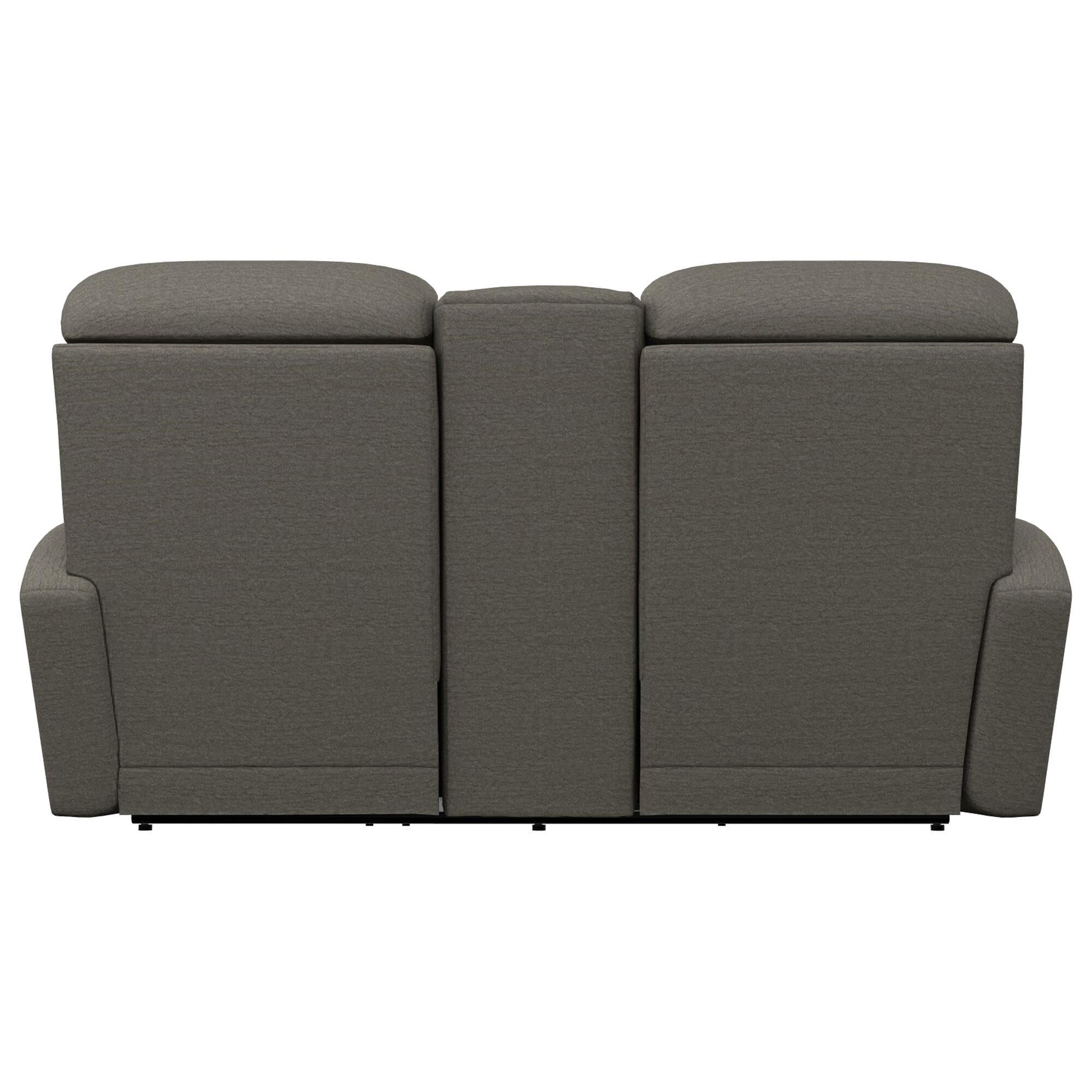 La-Z-Boy Hawthorn Power Reclining Console Loveseat with Headrest and Lumbar  in Roma Storm | NFM