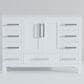 Lexora Home Jacques 48" Single Bathroom Vanity in White with 2 cm White Cultured Marble Top and Rectangular Sink, , large
