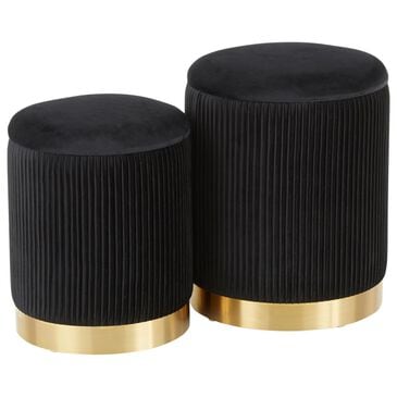 Lumisource Marla 2-Piece Nesting Ottoman Set in Black, , large