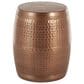 Maple and Jade Handmade Drum Accent End Table in Weathered Copper, , large