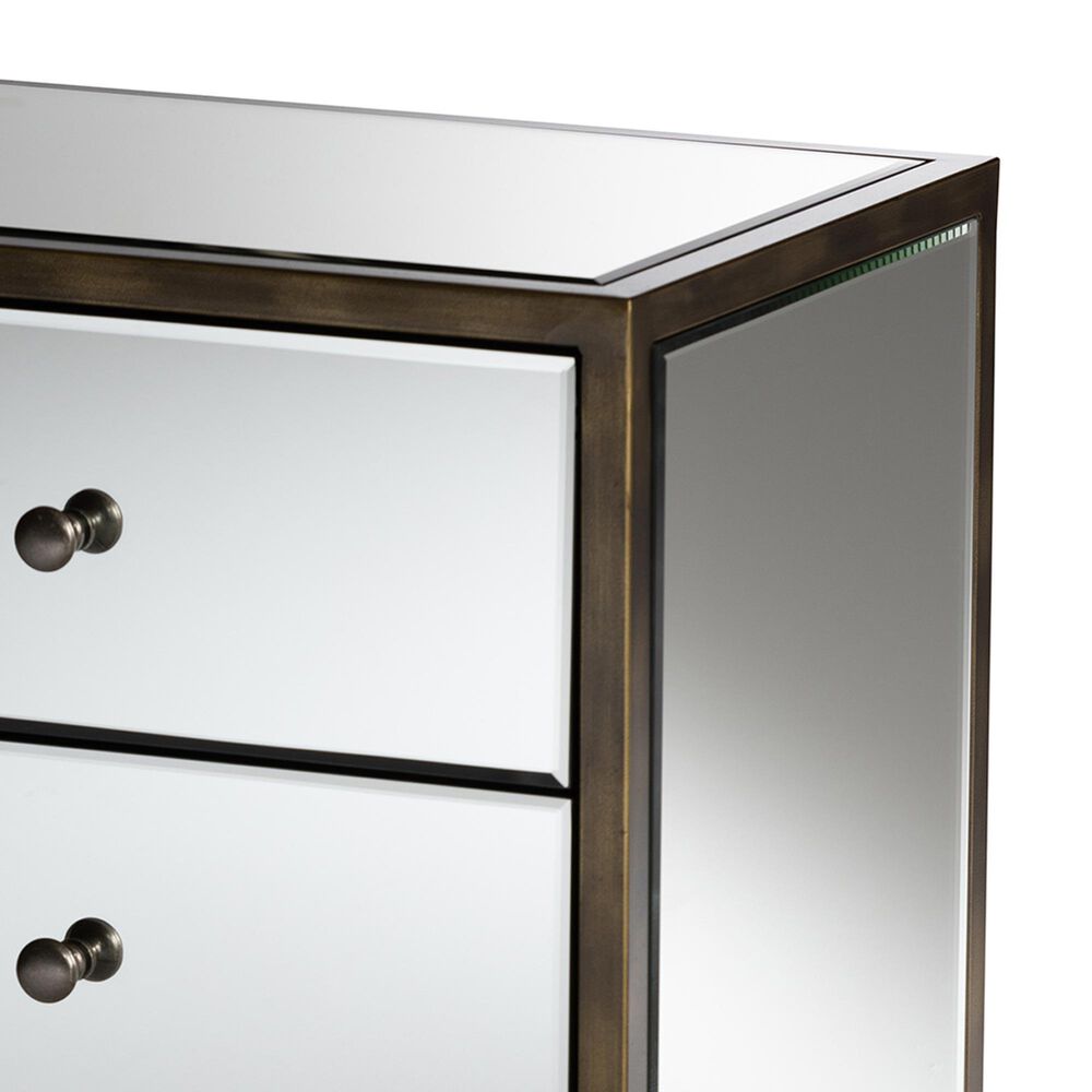 Baxton Studio Nouria 3-Drawer End Table in Silver, , large