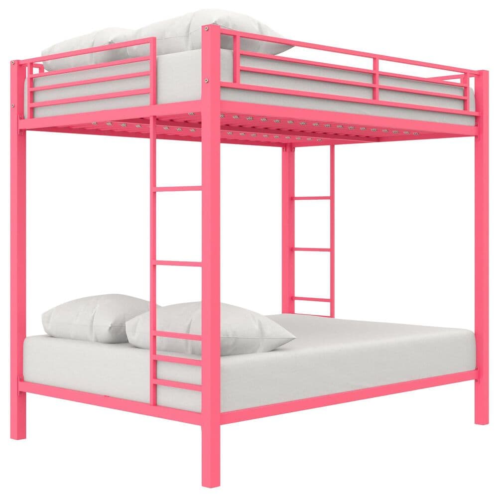 DHP Corey Full Over Full Bunk Bed in Pink, , large