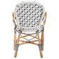 Baxton Studio Bryson Arm Chair in Natural Brown, Blue and White, , large