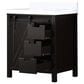 Lexora Home Marsyas 30" Single Bathroom Vanity in Brown with 2 cm White Cultured Marble Top and Rectangular Sink, , large
