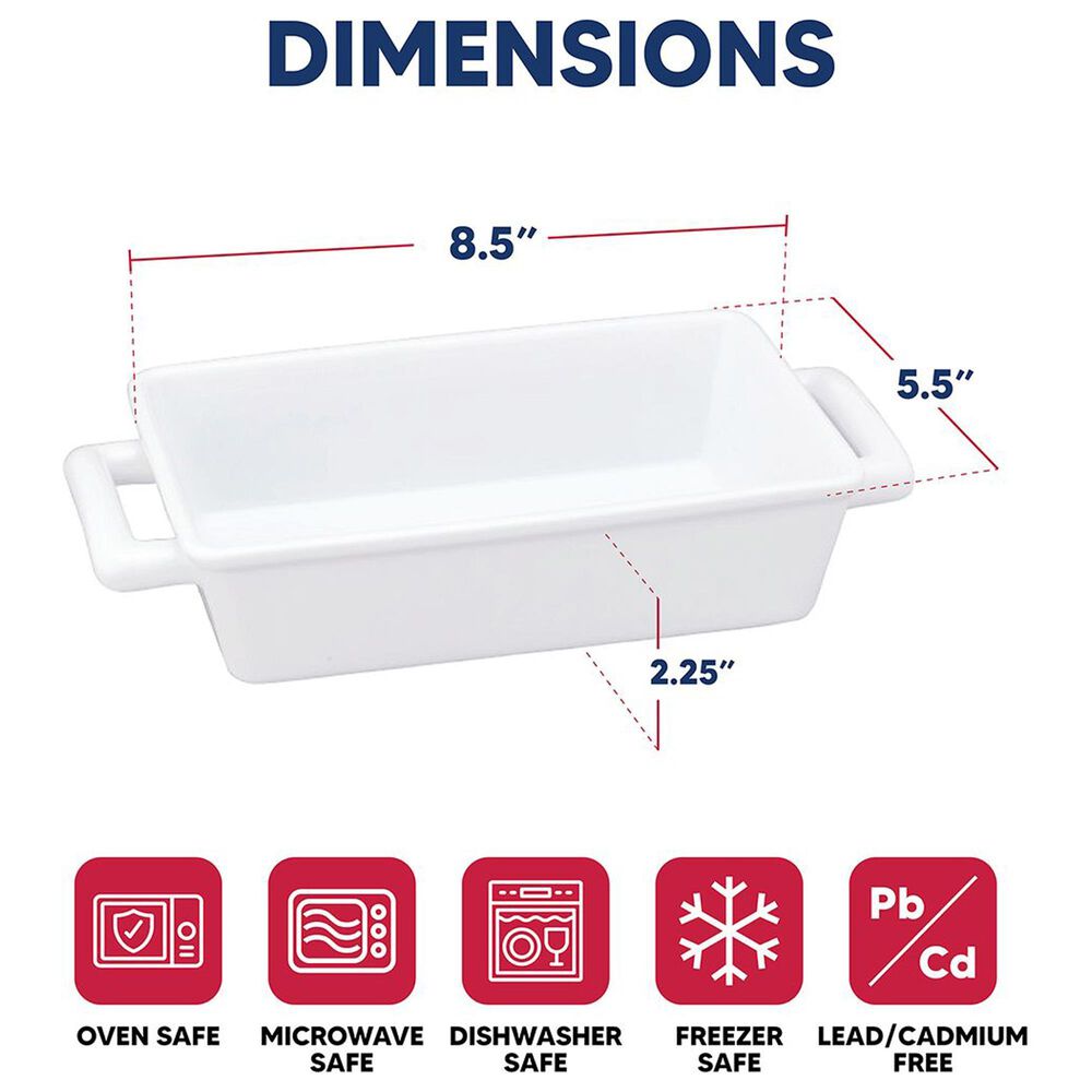 HIC Kitchen 8.5&quot; Lasagna Pan with Handles in White, , large
