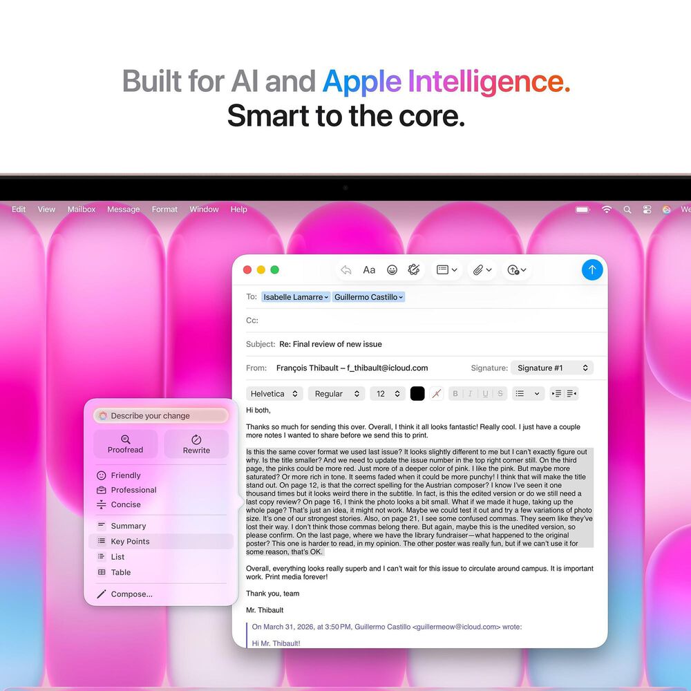 Apple 13" MacBook Neo | Apple A18 Pro Chip - 6-core CPU and 5-core GPU - 8GB RAM - 256GB SSD in Blush with 3-Year AppleCare+, , large