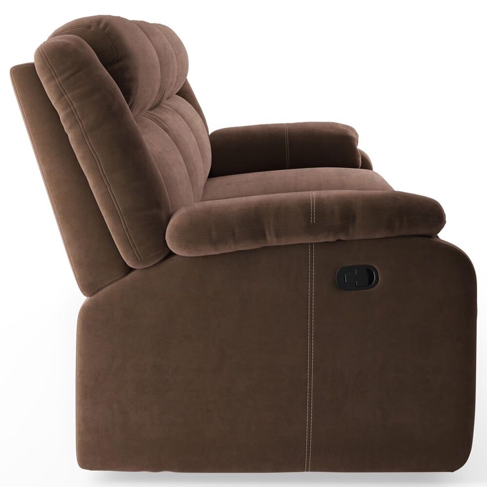 American Wholesale Furniture Tompkins Manual Reclining Sofa in Chocolate, , large