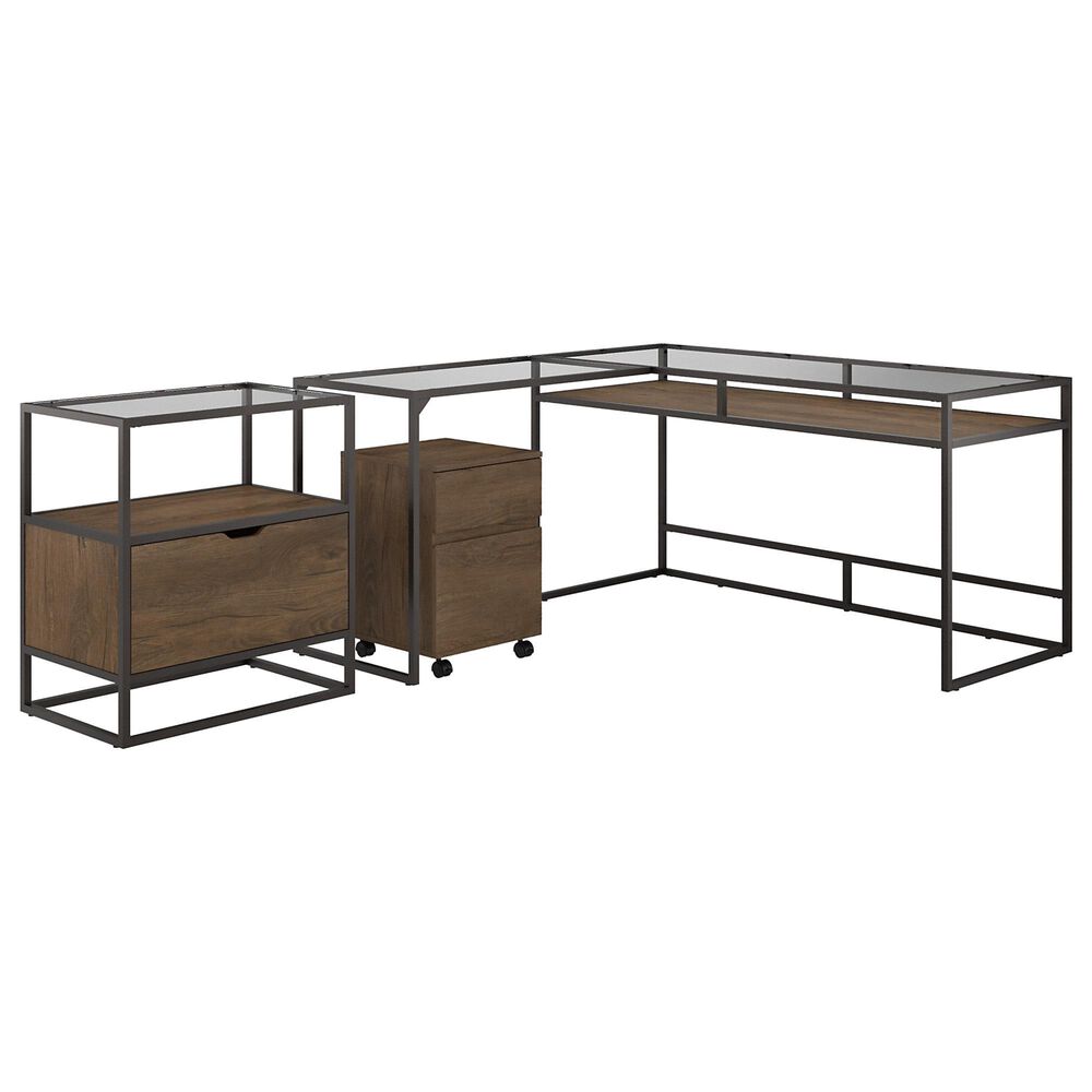 Bush Anthropology 2 Piece Office Desk Set in Rustic Brown, , large