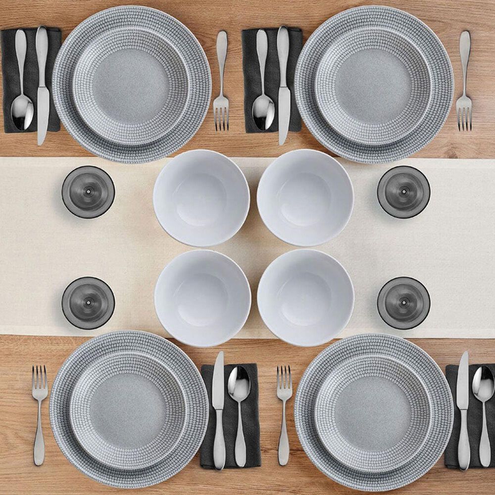 Lifetime Brands Felicity 12-Piece Dinnerware Set in Gray, , large