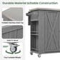 Hearth and Haven Outdoor Kitchen Island with Stainless Steel Top in Grey, , large