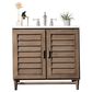 James Martin Vanities Portland 36" Single Bathroom Vanity in Whitewashed Walnut with 3 cm Arctic Fall Solid Surface Top and Rectangular Sink, , large