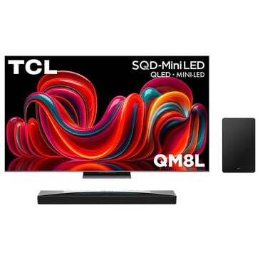 TCL 75" Class QM8L Series SQD-Mini LED 4K UHD HDR - Smart TV with 5.1.2 Channel Soundbar System in Black, , large