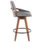 Lumisource Cosmo Swivel Counter Stool with Grey Noise Cushion in Walnut and Black, , large