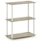HOMLUX 3-Tier Compact Open Storage Bookshelf in Sonoma Oak and White, , large