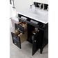 James Martin Vanities Brittany 30" Single Bathroom Vanity in Black Onyx with 3 cm Carrara White Marble Top and Rectangle Sink, , large