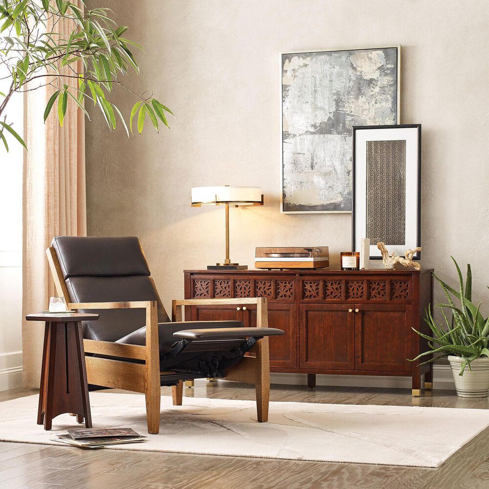Stickley Furniture Surrey Hills Push Back Recliner in Morganton Cola, , large