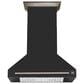 Forno Aria 36" Wall Mount Range Hood in Black and Antique Brass, , large