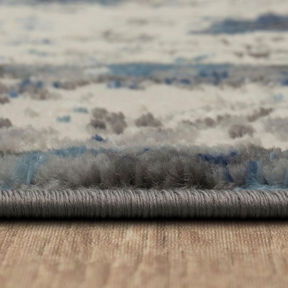 Karastan Cleo Evesham 5&#39;3&quot; x 8&#39; Grey and Dark Blue Area Rug, , large