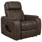 Aurora Furnishings Power Recliner with Power Headrests in Teramo Brown, , large
