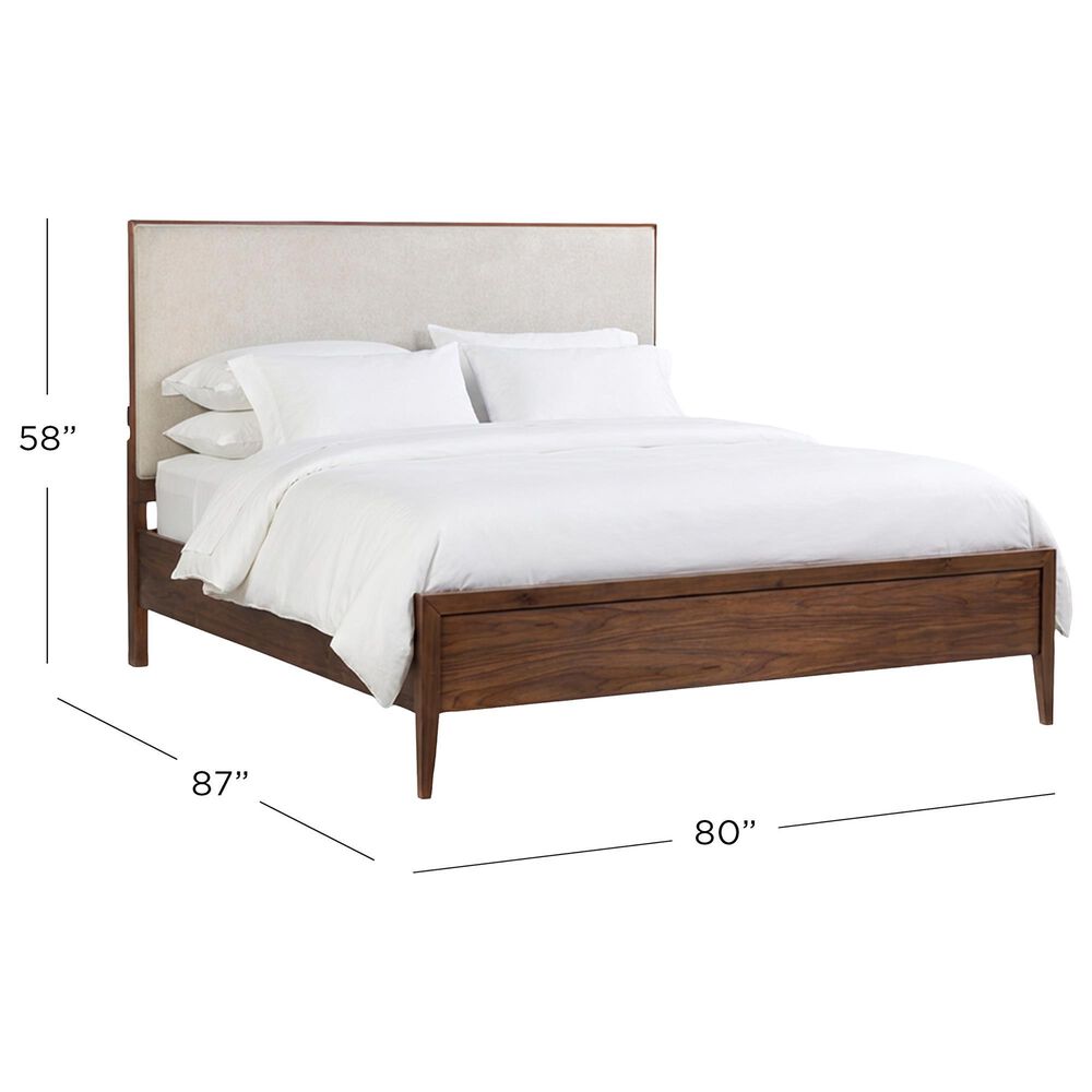Riva Ridge Jasper King Upholstered Panel Bed in Modern Walnut, , large