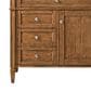 James Martin Vanities Brittany 36" Single Bathroom Vanity in Saddle Brown with Single Hole 3 cm White Zeus Quartz Top and Rectangular Sink, , large