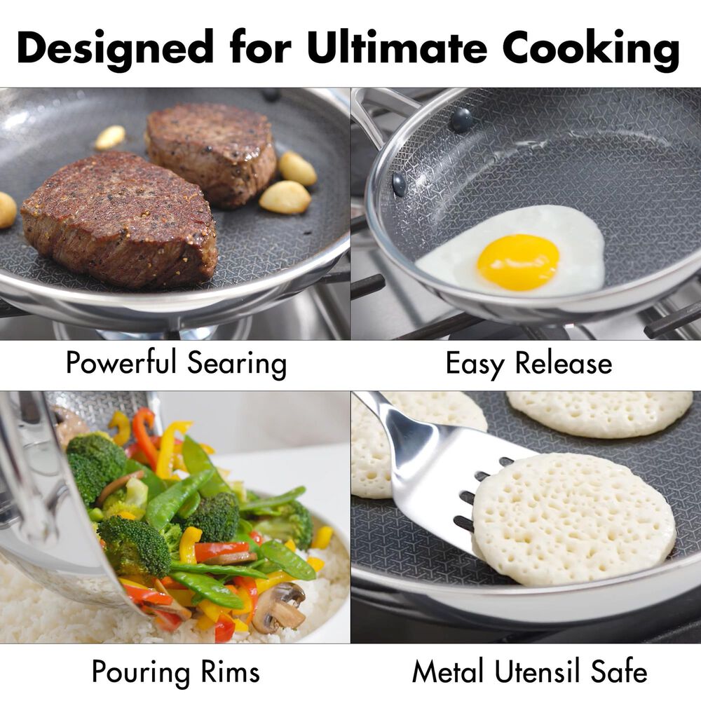 Green Pan Trident Hybrid 12" Nonstick Open Frypan in Stainless Steel, , large