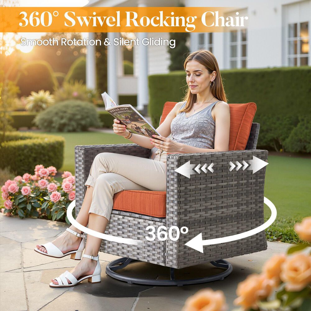 HOMLUX 8-Piece Outdoor Patio Furniture in Orange, , large