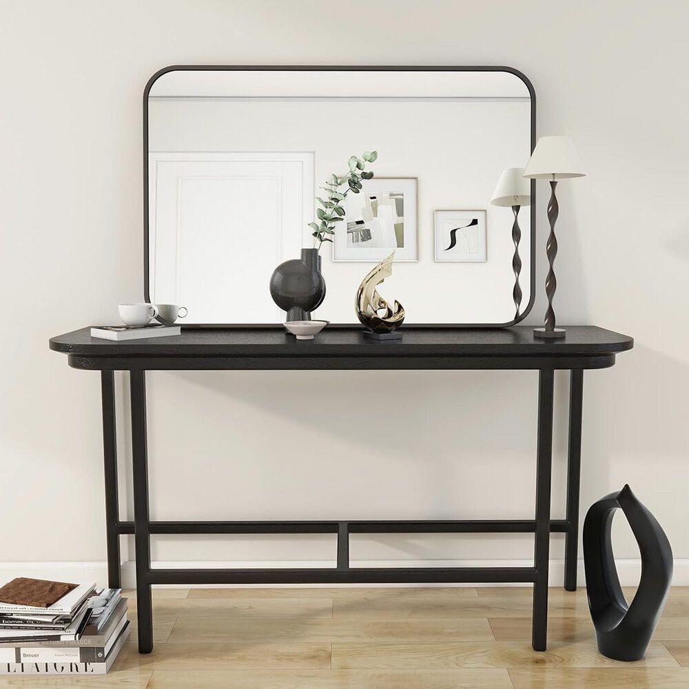 HOMLUX 26" x 38" Rectangular Wall Mirror in Black, , large