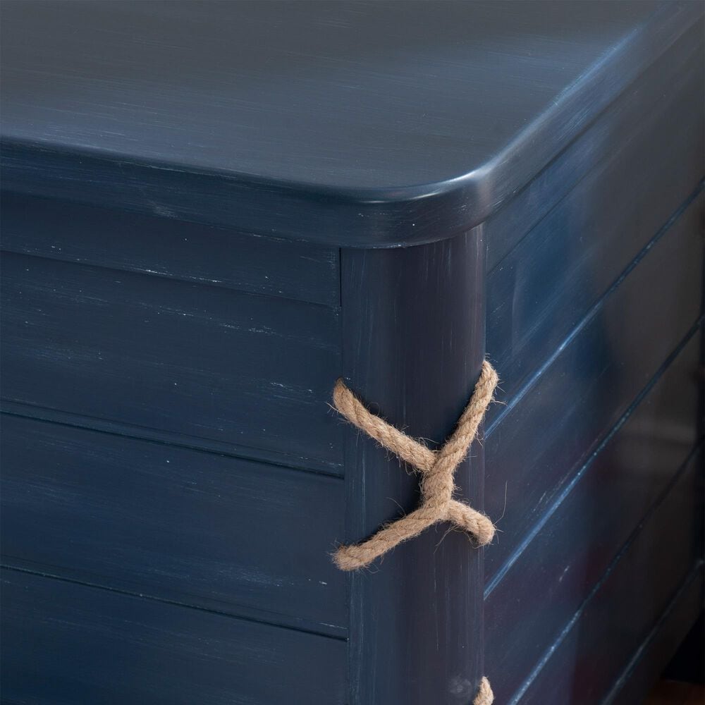 Linon Home Decor Brosnan Rope Cedar Chest in Blue, , large