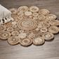L&R Resources Natural Jute  6" Scalloped Bleach Gray Area Rug, , large