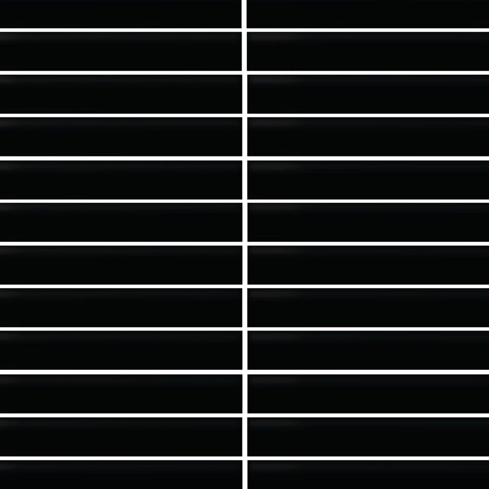 Dal-Tile Color Wheel Matte Black 12&quot; x 10&quot; Ceramic Mosaic Sheet, , large
