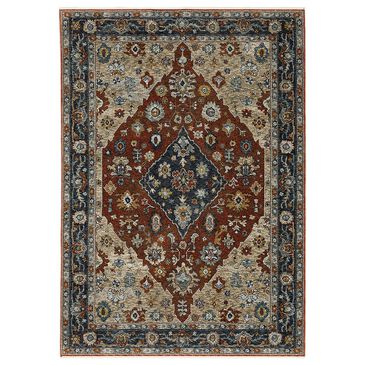 Oriental Weavers Aberdeen Aztec Medallion 2"3" x 7"6" Red Runner, , large