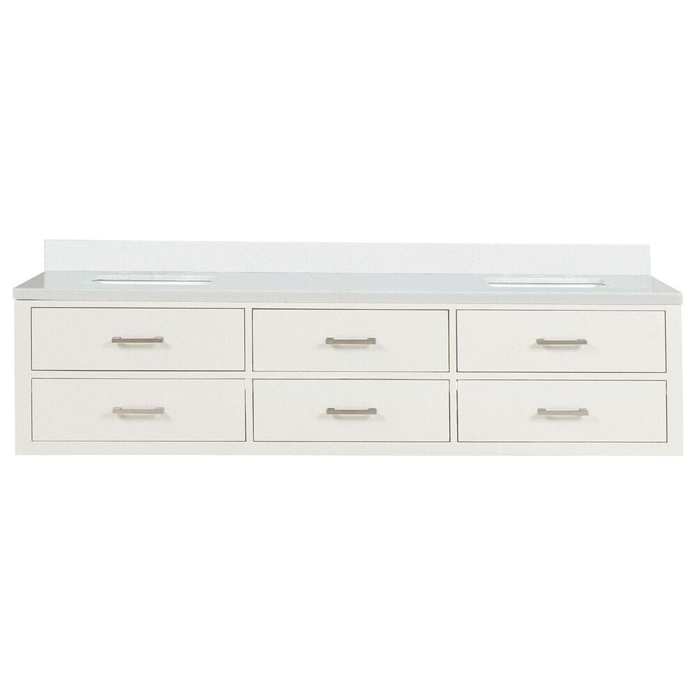 Lexora Home Castor 80&quot; Double Bathroom Vanity in White with 2 cm White Cultured Marble Top and Rectangular Sinks, , large