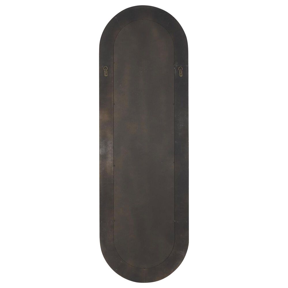 Maple and Jade 68&quot; x 22&quot; Oval Wall Mirror with Dimensional Carved Frame in Brown and Black, , large