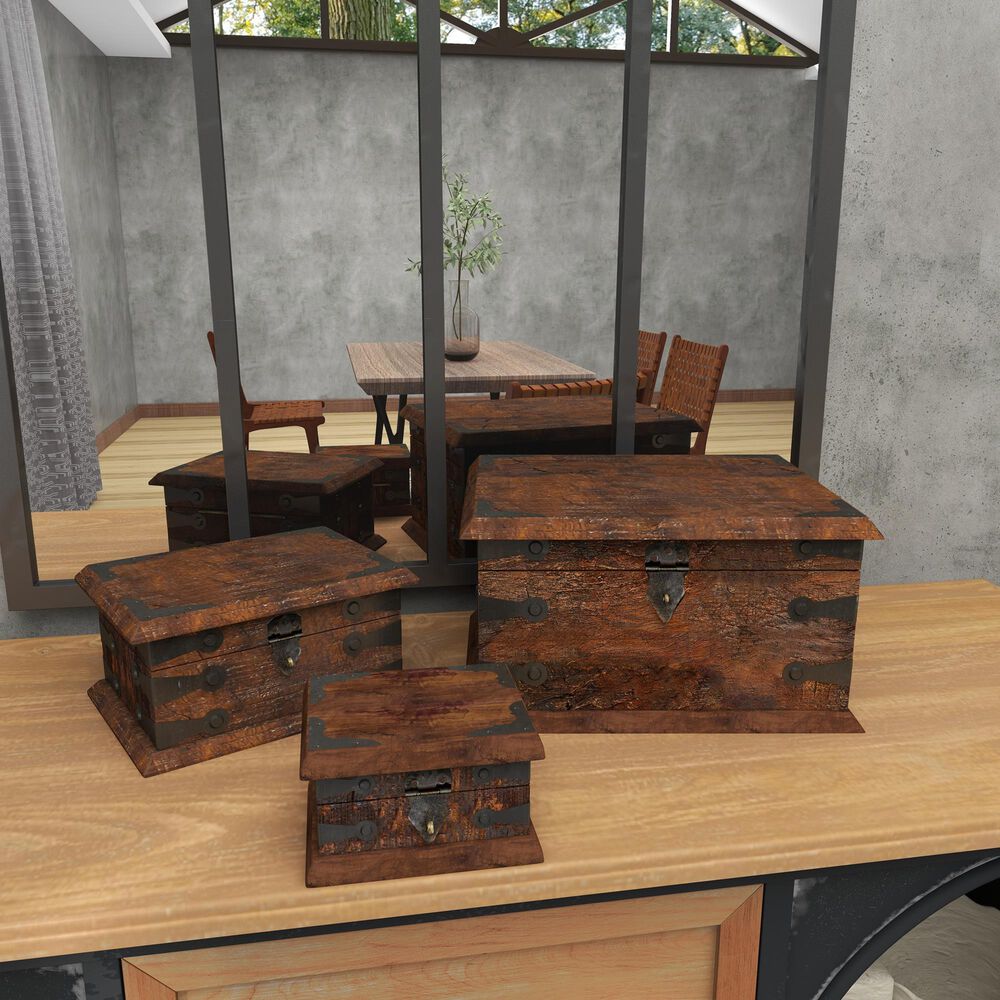 Maple and Jade Rustic Box in Dark Mocha Brown &#40;Set of 3&#41;, , large