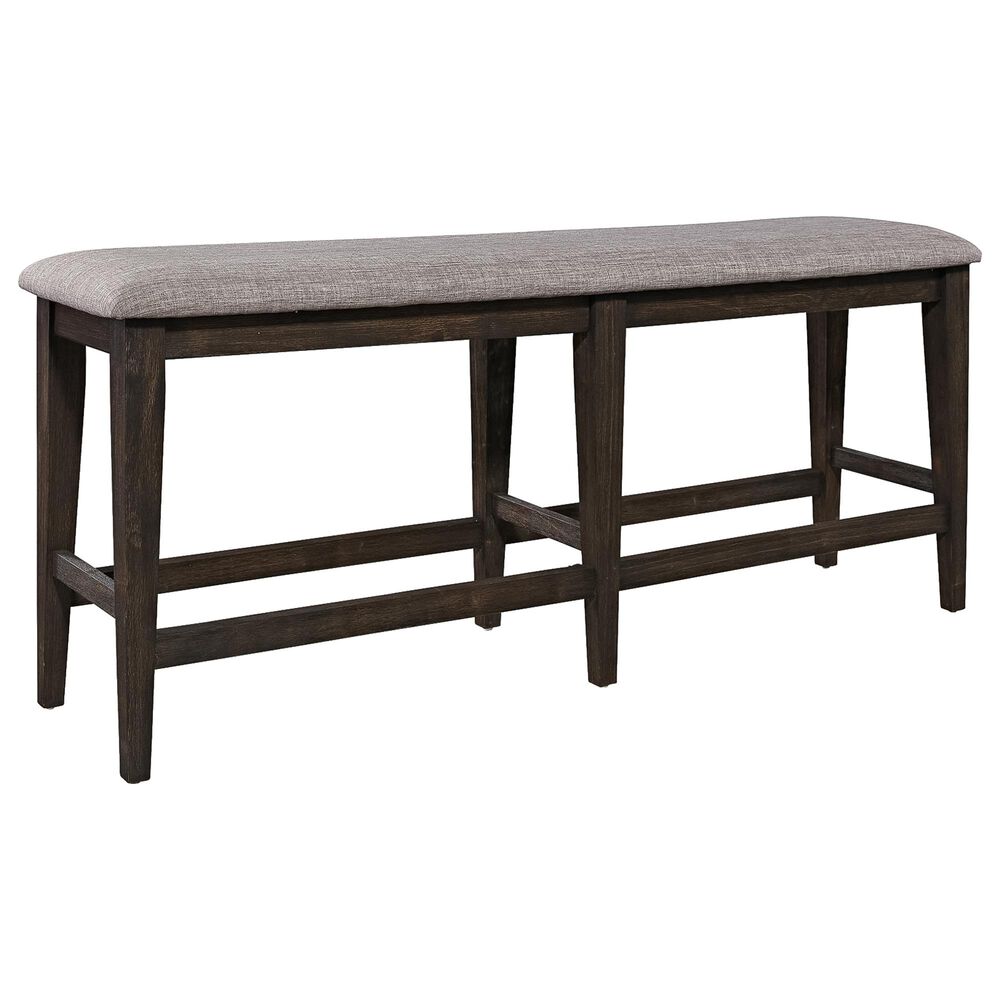 Belle Furnishings Double Bridge Counter Height Bench in Dark Brown, , large