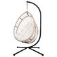 Hearth and Haven Outdoor Egg Chair with Frame Beige in White, , large