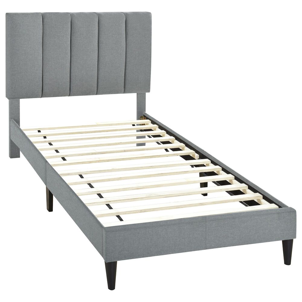 Accentric Approach Twin Platform Bed in Gray, , large