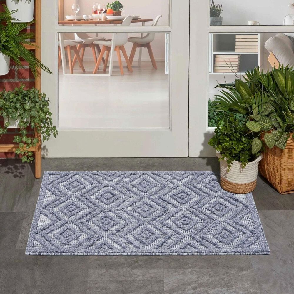 Nourison Versatile 2&#39; x 4&#39; Denim Blue Indoor/Outdoor Area Rug, , large
