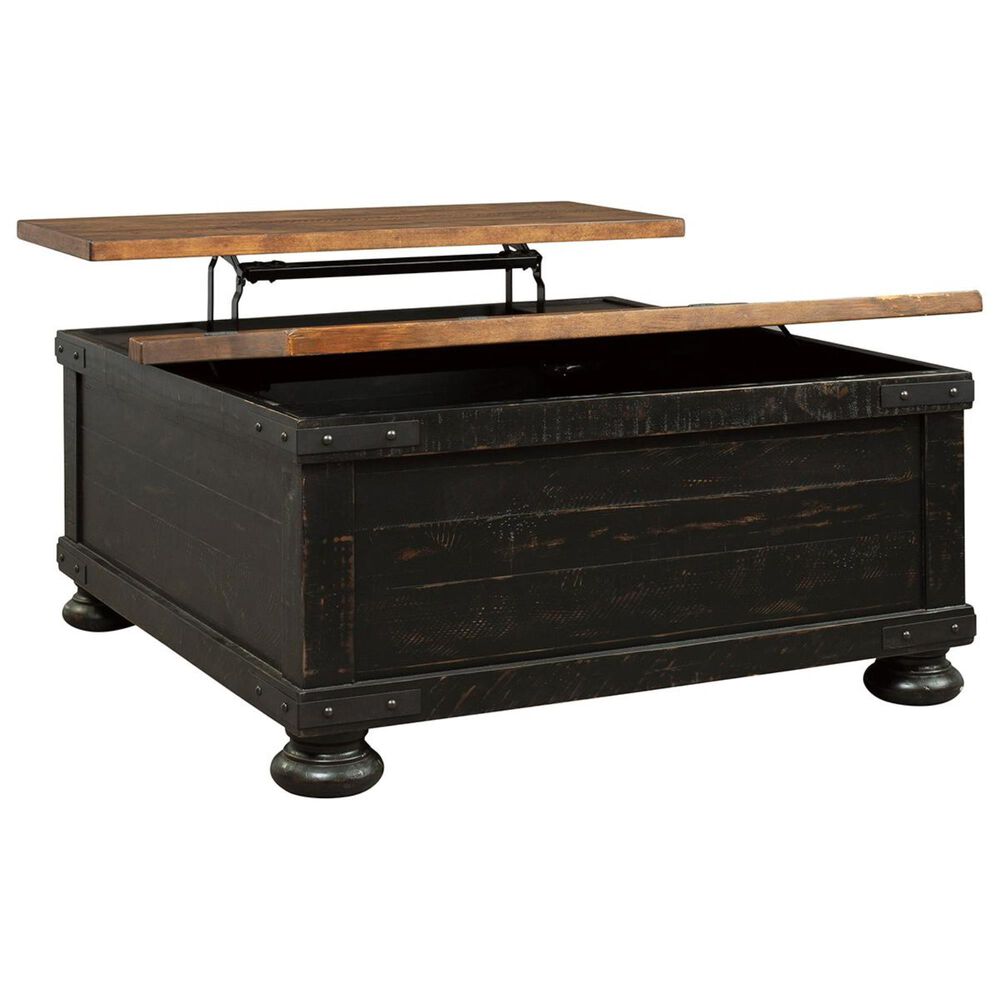 Ashley Valebeck Square Lift Top Coffee Table in Black and Brown, , large