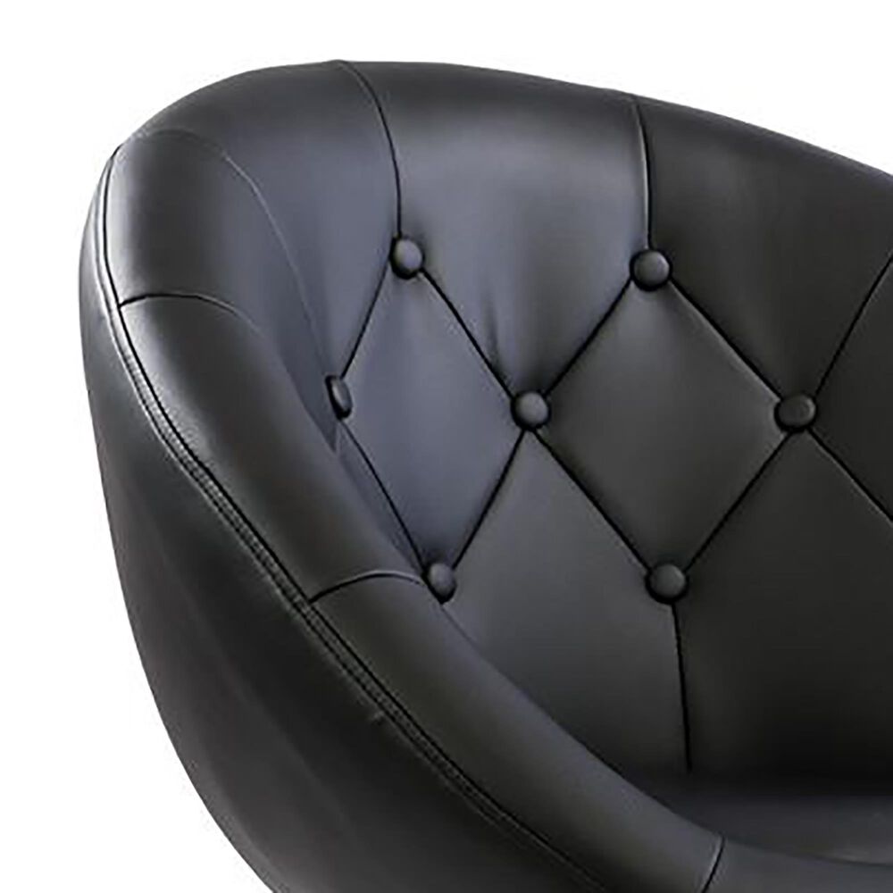 Impressions Vanity Antoinette Tufted Vanity Chair with Black Seat in Stainless Steel, , large