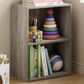 HOMLUX 2-Tier Cube Compact Storage Shelf Organizer Bookcase in French Oak, , large