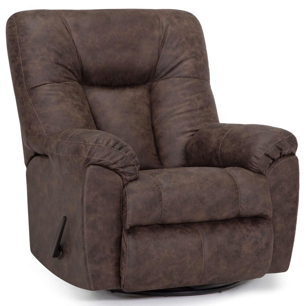 Moore Furniture Connery Manual Swivel Rocker Recliner in Amargo Coffee, , large